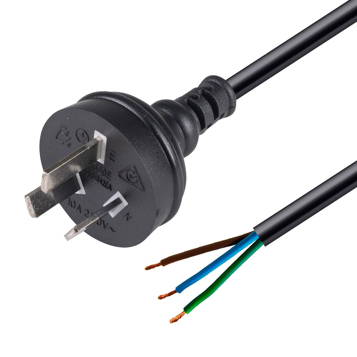 CDY Dynamix 2M 3 Pin Plug to Bare End, 3 Core Black — Scott Electrical