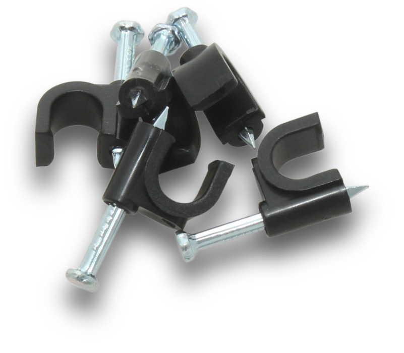 Pvc Dc Clip Elecsupp Clips pvc round 7.0mm Black — Scott Electrical