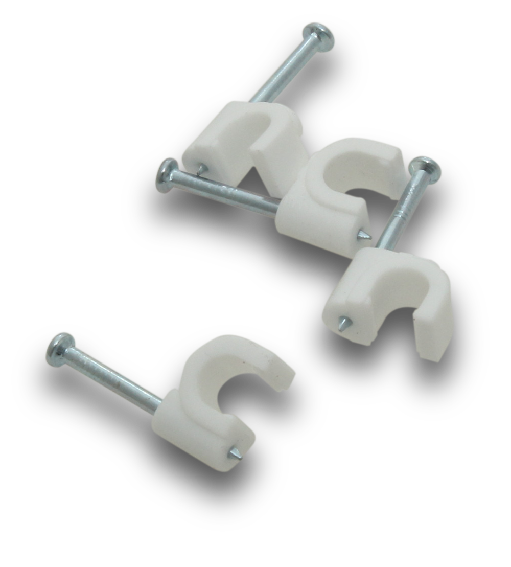 Elecsupp Clips pvc round 7.0mm White — Scott Electrical