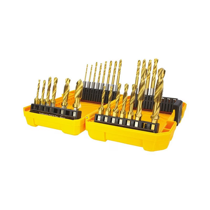 Alpha Gold Series Combination Drill Tap Set w/ HEX shank drills 25pce