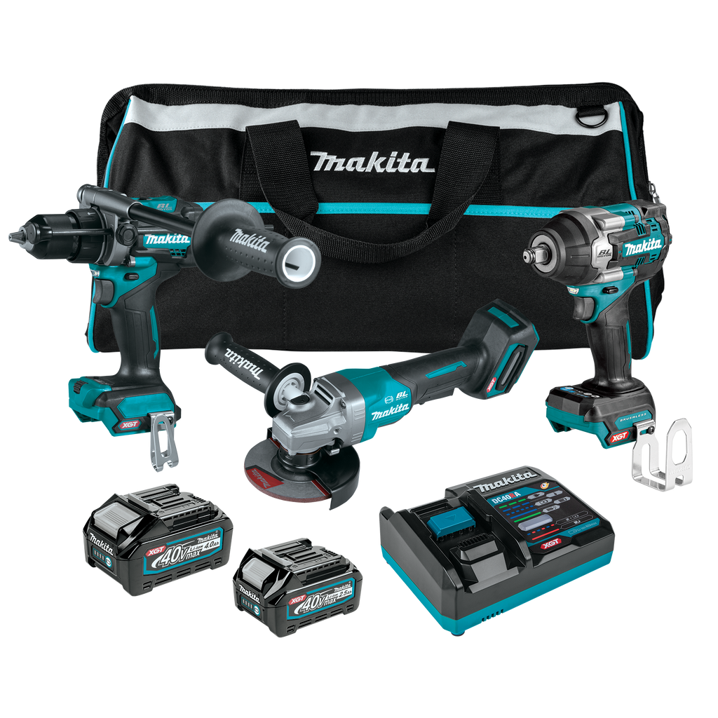 Makita XGT 3Pc Combo Kit (Drill/Grinder/Wrench) Battery
