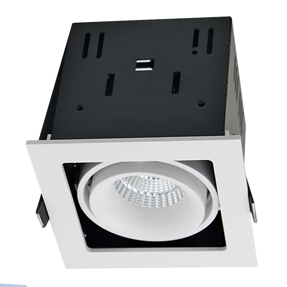 PROLUX LIGHT DOWNLIGHT 9W TILT RECESS CUT 97SQ SLVR 3K 110X110X105 ...