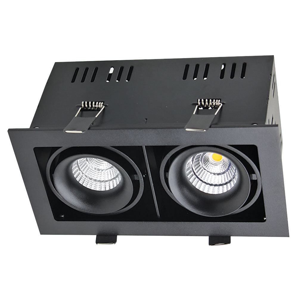 PROLUX LIGHT DOWNLIGHT 2X9W TILT RECESSED BLACK 3K 200X110X105 — Scott ...