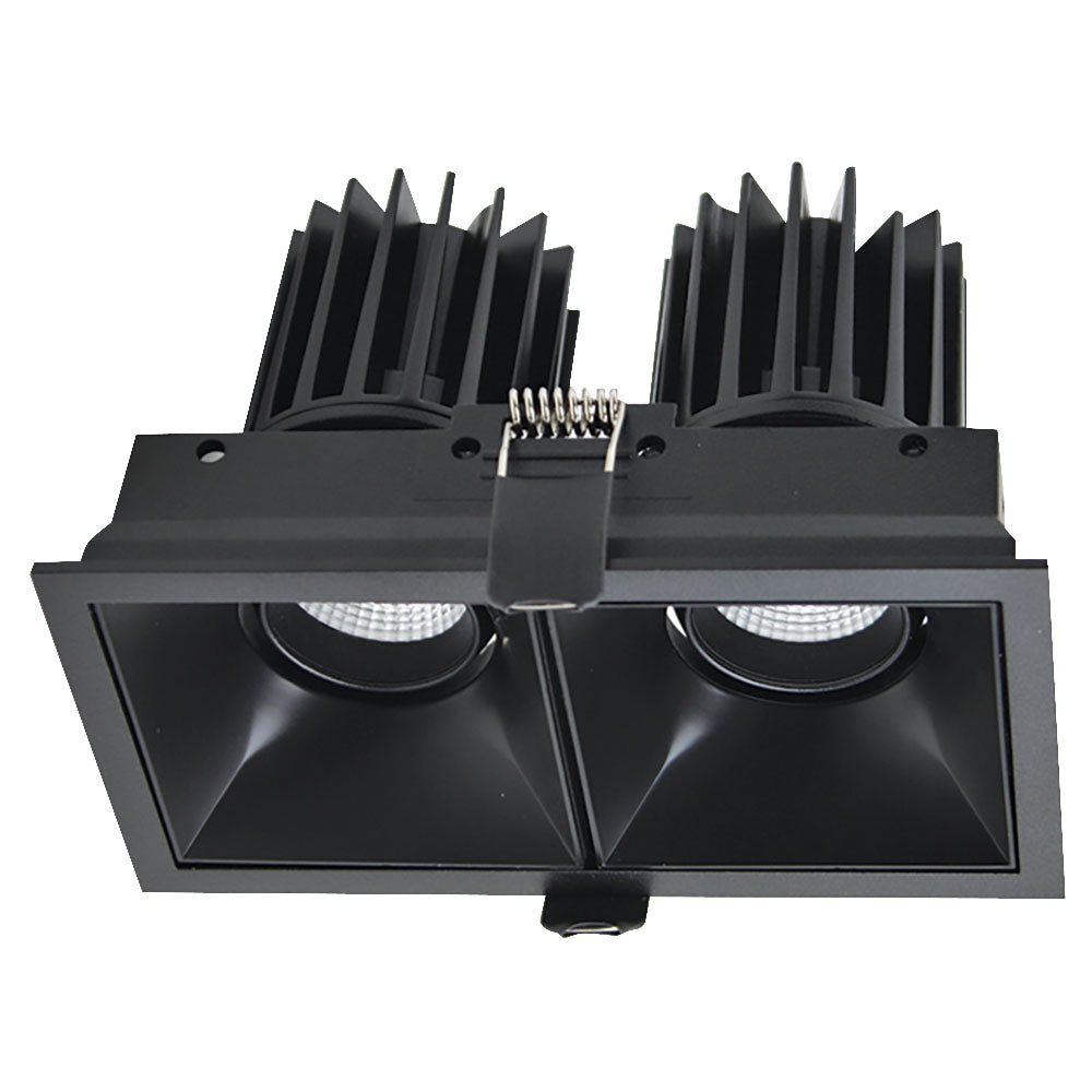 PROLUX LIGHT DOWNLIGHT 2X9W RECESS CUT 145X76 BLACK 3K 153X84X110 ...