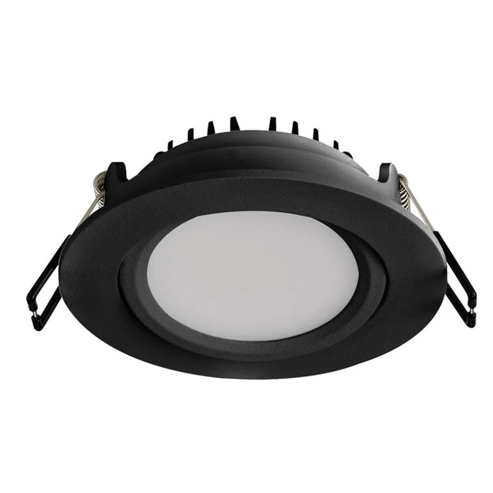 Hugo Lighting LED Downlight 7W 2700-6000K Tilt Flush 90deg Dim ICF IP44 Black