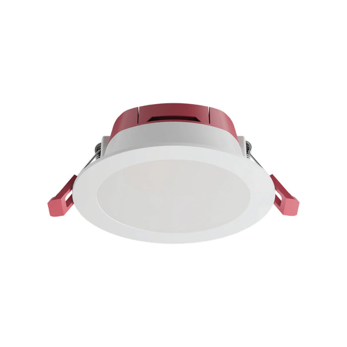 Hugo DLEK361MW Downlight 8W 110mm 4CCT IC-4 Dim IP65 Matte White - Red Housing/Clips