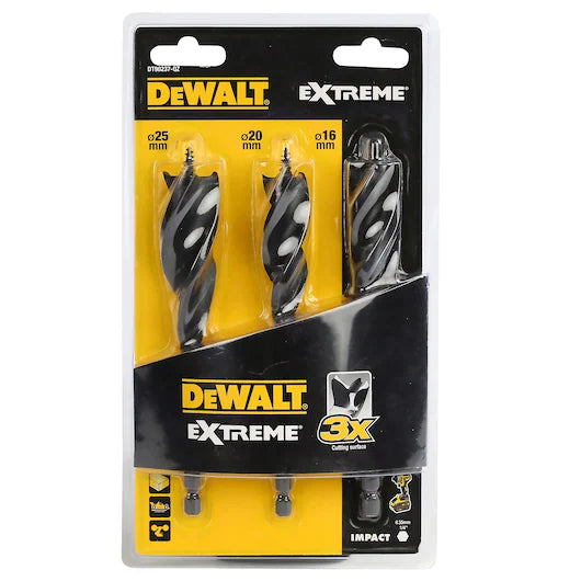 Dewalt Spade Bit Tri Flute Ext 3Pc Set 152mm