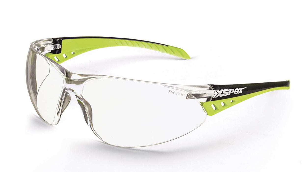 Xspex Safety Spec Clear Lens Wraparound Style Soft Rubber Sidearms Anti-Fog & Anti-Scratch ASNZS 1337.1