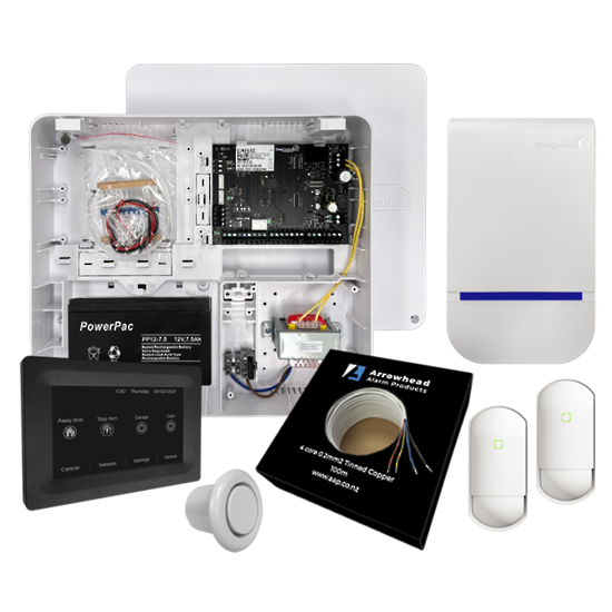 Arrowhead Infinity Series EliteControl Alarm Kit Includes: EC-BASE KIT, EC-TOUCH B Keypad & 4C2-100-CU