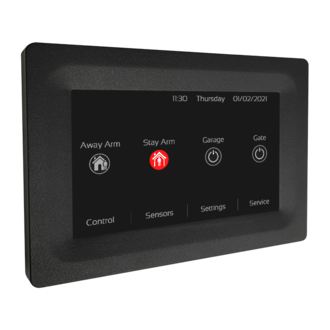 Arrowhead EliteControl 5" Touch keypad with Charcoal surround & built-in prox & 2x PROX EM4100 (dimensions W143 x H103 x D15mm)