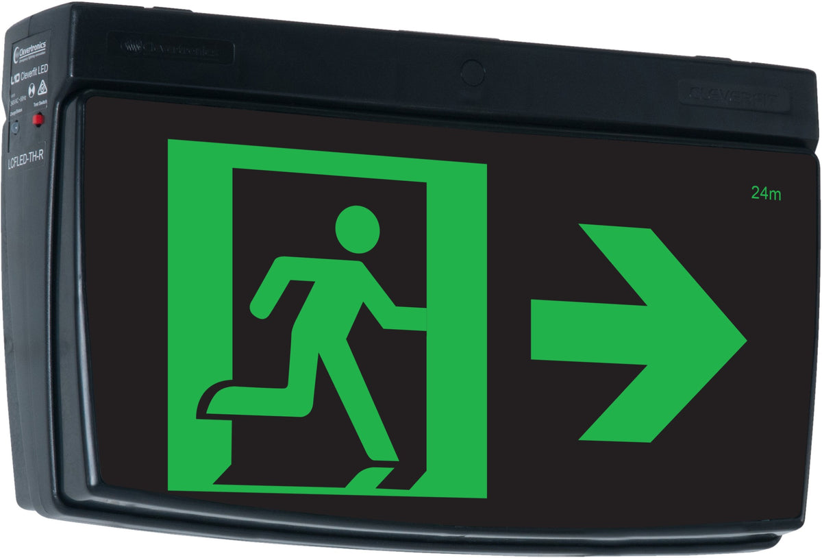 Clevertronics Economy Lithium Cleverfit Exit LED, SS, Surface mounted ...