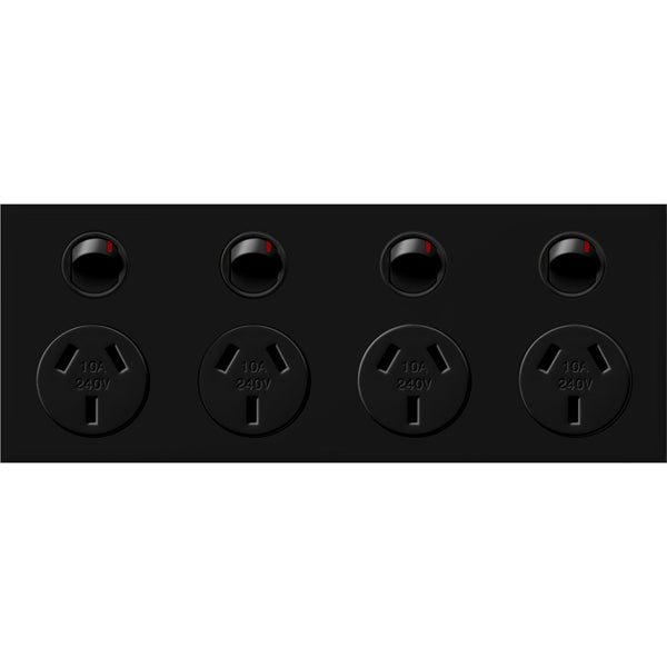 Legrand HPM ED 10A QUAD POWERPOINT BLACK