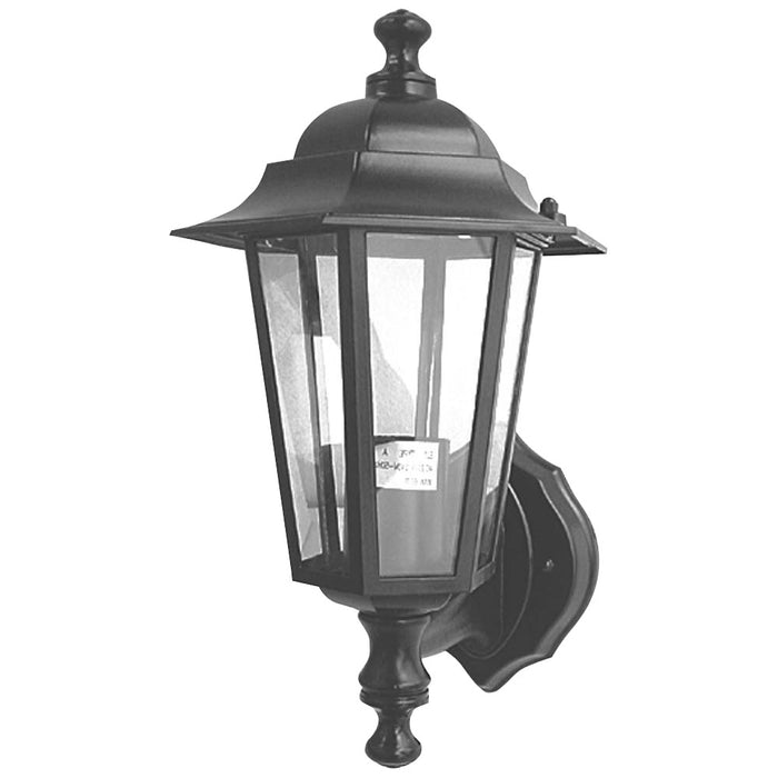 PROLUX LIGHT OUTDOOR LANTERN E27 ALU & GLASS BLK IP54 350X175