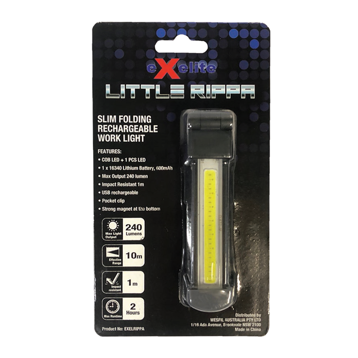 CLA EXEL LED SLIM FOLDING WORK LIGHT (240 Lumens) with Torch Rec