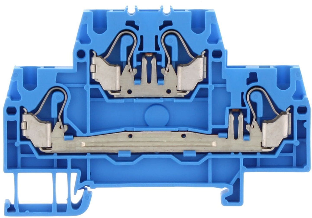 Conta-Clip Double Level 2.5mm Push-in Spring Clamp Terminal Block (Blue