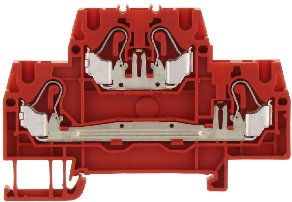 Conta-Clip Double Level 2.5mm Push-in Spring Clamp Terminal Block (Red)