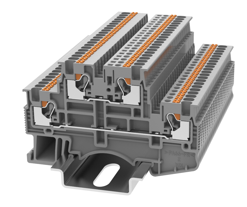 0.2-1.5mm Double Level Terminal Block Grey — Scott Electrical
