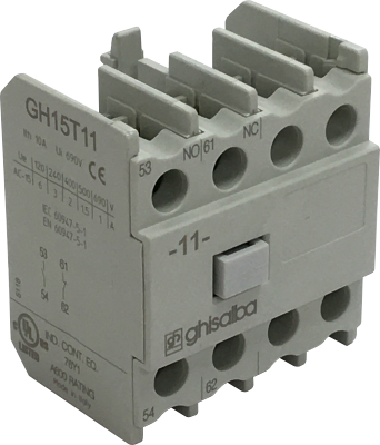GHISALBA AUX CONTACT BLOCK 1NO1NC, TOP MOUNT - FOR CONTACTOR