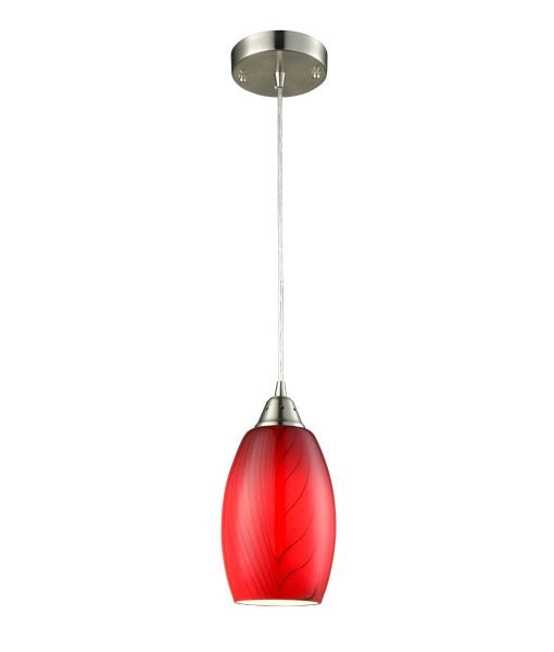 CLA PENDANT ES 60W RED Ellipse (Hand Blown Glass) OD120mm x H240