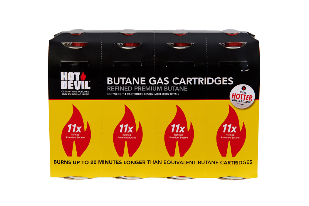 BUTANE GAS 4 PK - BAYOTNET FITTING