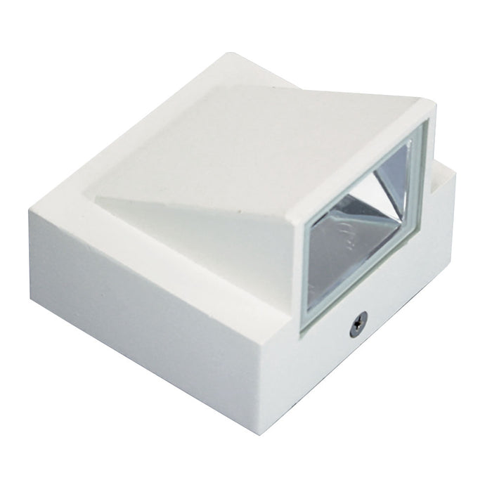 PROLUX LIGHT OUTDOOR WALL 2W ALUM & GLASS WHITE IP54 3K 80X75X63