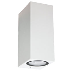 PROLUX LIGHT OUTDOOR WALL 2X7W UP/DN ALU WHITE IP54 3K 142X62X82