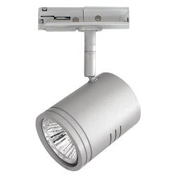 PROLUX LIGHT TRACK SPOT 240V GU10 LAMP DIMMABLE SILVER 78L X 60DIA