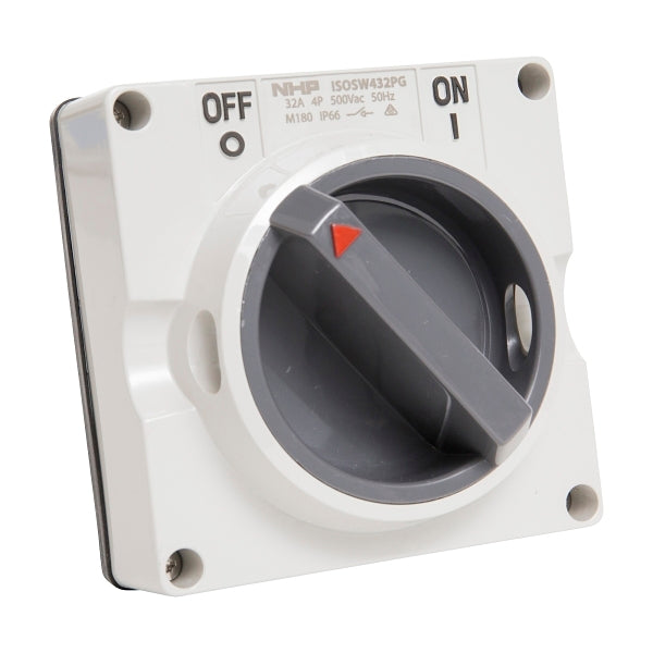 NHP ISO Switch 32A 4Pole Grey