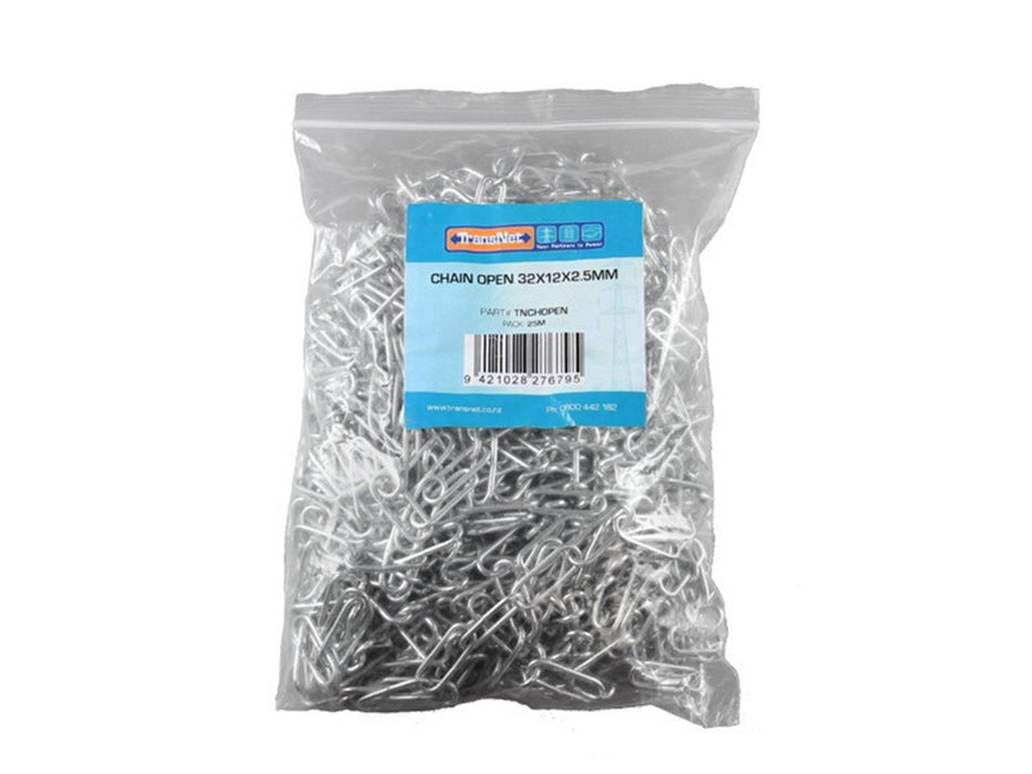 Transnet CHAIN OPEN 32 X 12 X 2.5MM 25MT