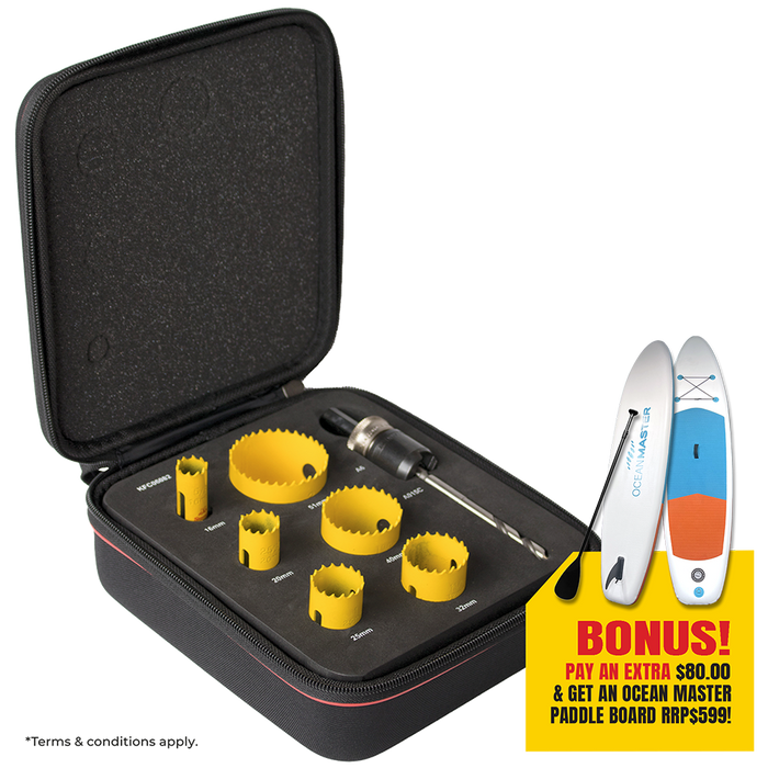 Starrett Bi-Metal Deep Cut Deluxe Kit 16,20,25,32,40,51mm,A6-4  Plus Paddle Board