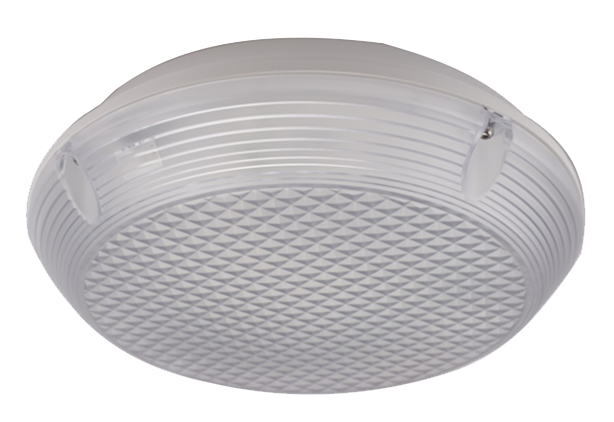 FOS Lighting KRATOS LED Bulkhead 25W 4000K 315mm Round IP65 Emergency +HF Sensor White