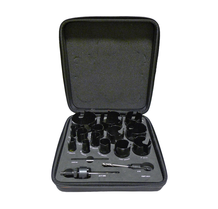 Starrett Multi-Purpose TCT Hole Saw Kit 19,22,25,29,32,35,38,44,51,54,57,64,76,83mm A1E & A17-38E  Plus Paddle Board
