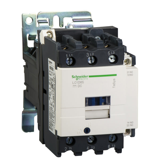 Schneider TeSys Deca contactor , 3P(3 NO) , AC-3/AC-3e , <lt/>= 440V, 80A , 220V DC standard coil