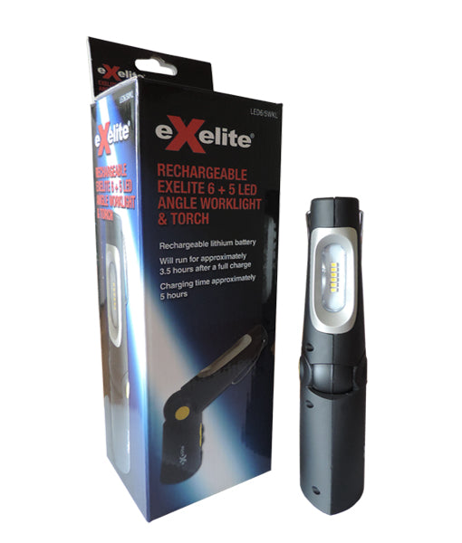 CLA EXELITE LED 6 5 ANGLE WORK LIGHT & TORCH WTY 1YR