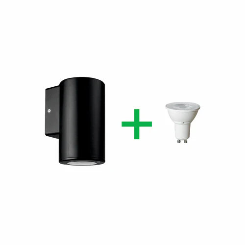 Eurotech Byron Small Round With 1 GU10 Lamp Wall Light black 230V GU10