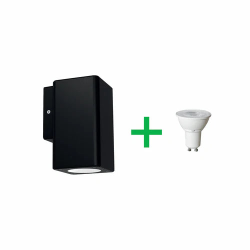 Eurotech Byron - Large Round [1-Way] Wall Light Black  230V GU10 10W
