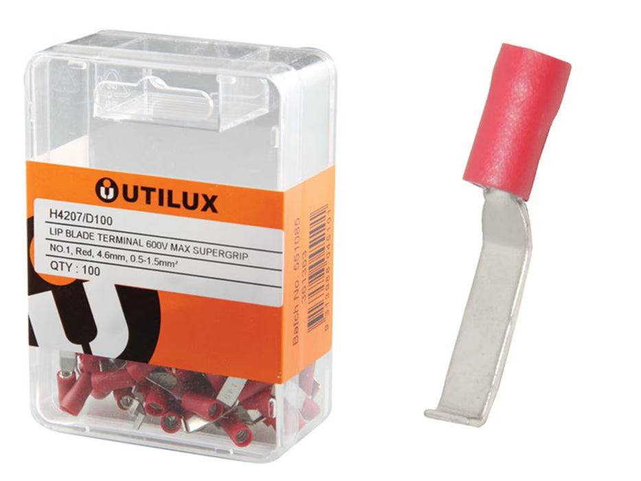 Utilux 100PKT  PRE-INSULATED S/GRIP RD 0.5-1.5MM LIP BLADE