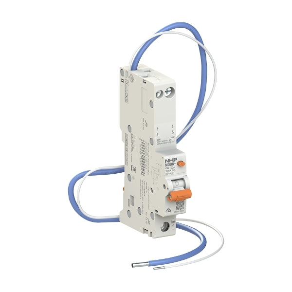NHP MOD6+ RCBO 6kA 1P+N 10A C Curve 30mA TYPE A LONGBODY