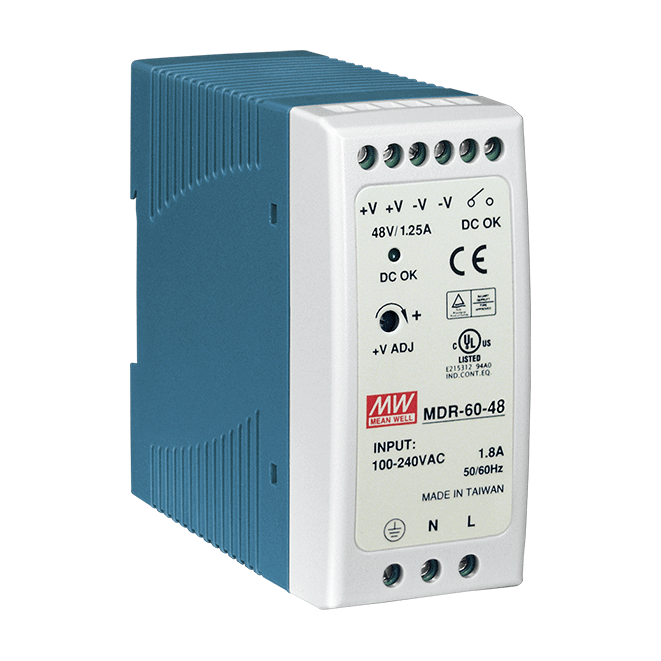 Meanwell PWR SUPPLY, DIN RAIL, 60W, 48VDC