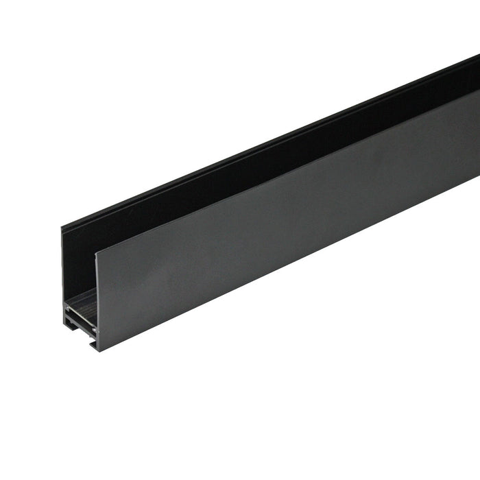 Prolux BLACK - IP20 Aluminium Surface mount magnetic channel Input: 24Vdc 8A maximum Size: 2000L*39W*76H Linkable with joiners