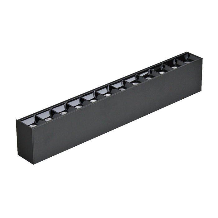 Prolux Black Flush optical lens blade IP20 Aluminium 24V 13W 3K LED Non dimmable Output: 1450 lumen CRI80 Beam angle: 34 degrees Size: 320L*34W*56H