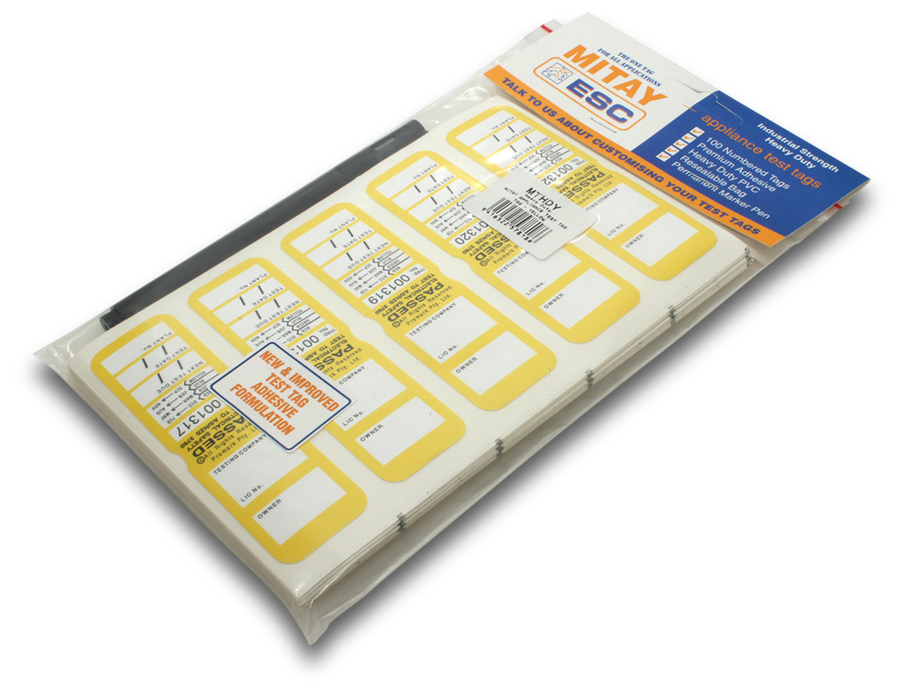 Elecsupp Mitay Test tags heavy duty Yellow