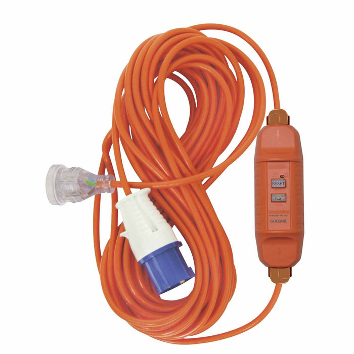 Goldair INLINE RCD WITH 15M HD EXT. CORD (ORANGE)