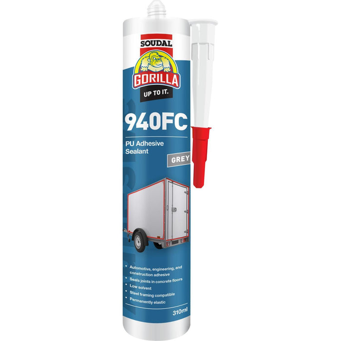 Gorilla 20082 940FC PU Adhesive Sealant 310ml Grey