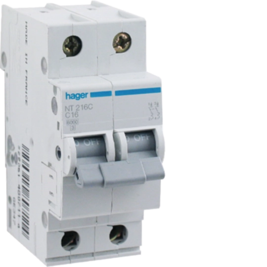 Hager MCB 2P 10kA C-20A 2M