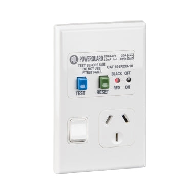 Pdl RCD single socket 10MA White