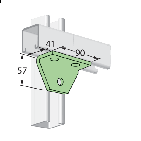 Unistrut 2095771 Fit Angle 90D 3H 90X41X57 P1357 HG