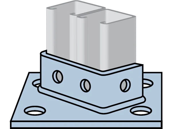 Unistrut Post Base Plate Galvanised P2073H — Scott Electrical