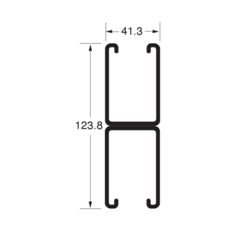 Unistrut 2077870 Strut P5501 B2B 41X124X2.5 6M HG
