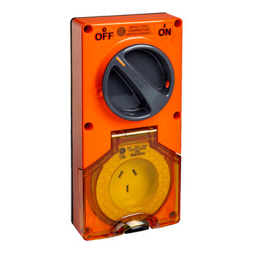 Pdl Switch socket 3 pin 10A orange